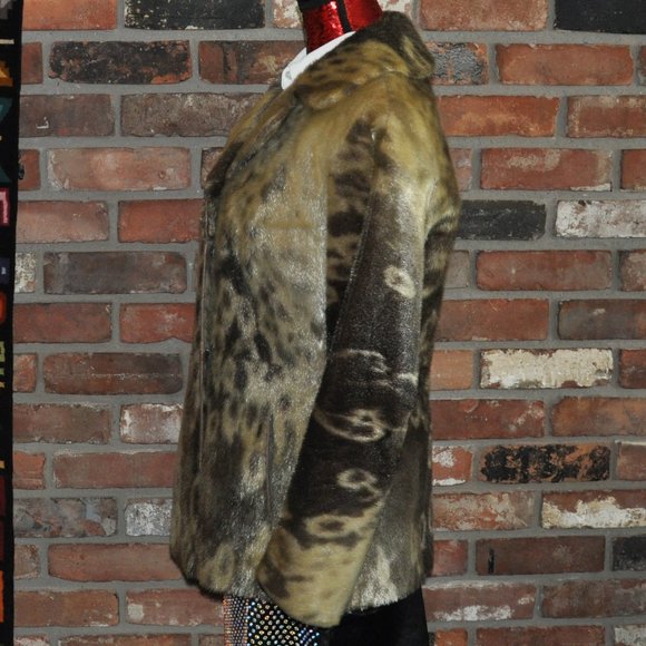 Tailored Golden Ivory Spotted Brown Car Coat Winter Jacket. Seal Skin - Picture 6 of 11